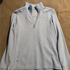 Vineyard Vines Blue Striped Quarter-Zip Pullover